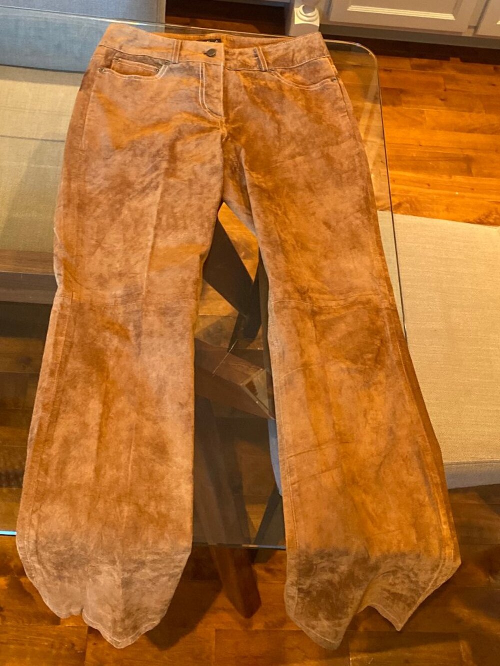 Genuine Suede Brown Tan Pants International Concepts INC Size 6